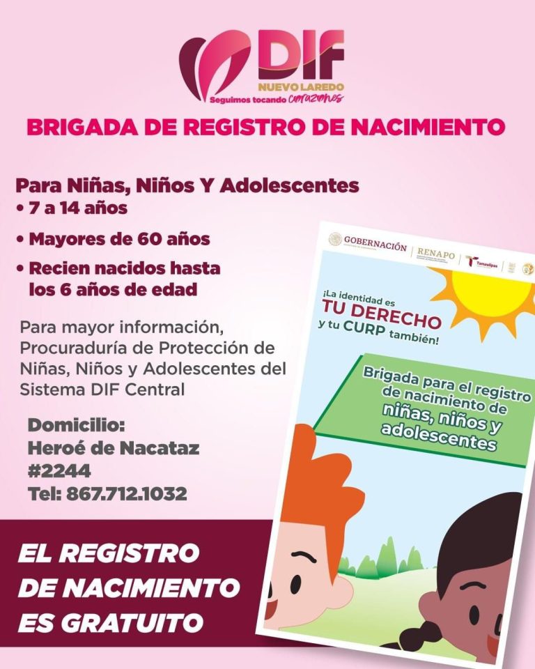 DIF NUEVO LAREDO OFRECE ASESORÍAS PARA LA BRIGADA DE REGISTRO DE NACIMIENTO